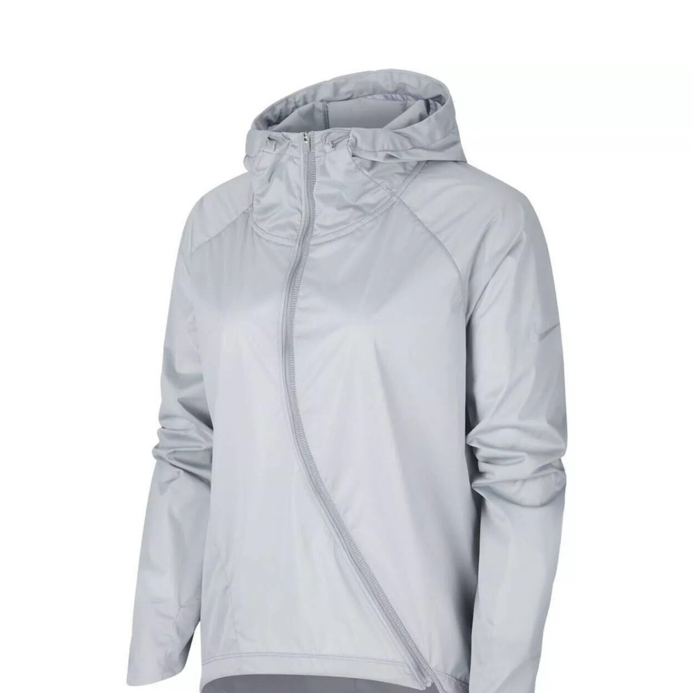 Nike Womens Shield Running Jacket Size S Gray Runway Reflective